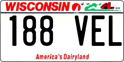WI license plate 188VEL