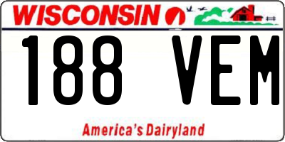 WI license plate 188VEM