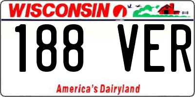 WI license plate 188VER