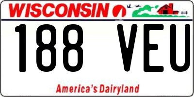 WI license plate 188VEU