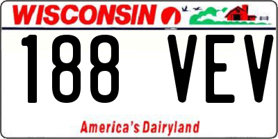 WI license plate 188VEV
