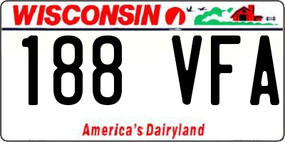 WI license plate 188VFA