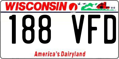 WI license plate 188VFD
