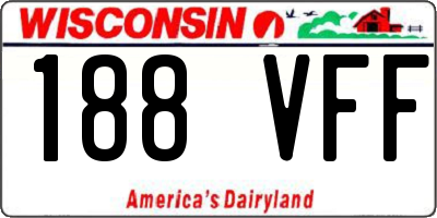 WI license plate 188VFF