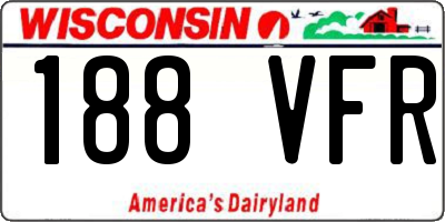 WI license plate 188VFR