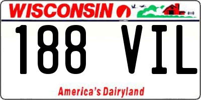 WI license plate 188VIL