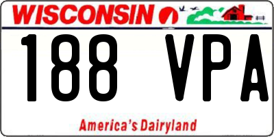 WI license plate 188VPA
