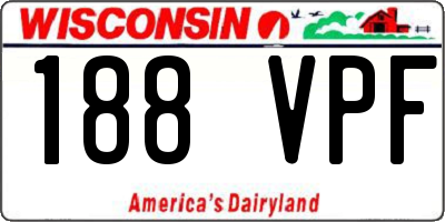 WI license plate 188VPF