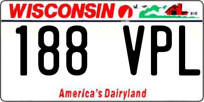WI license plate 188VPL
