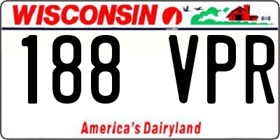 WI license plate 188VPR