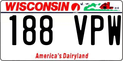 WI license plate 188VPW