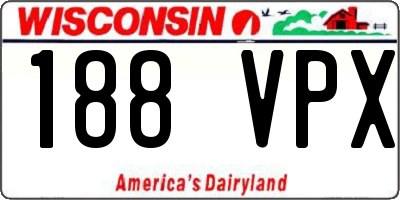 WI license plate 188VPX