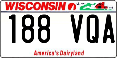 WI license plate 188VQA