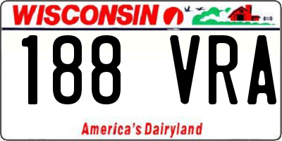 WI license plate 188VRA