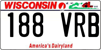 WI license plate 188VRB