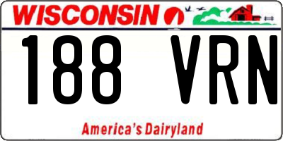 WI license plate 188VRN