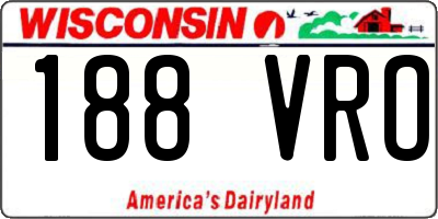 WI license plate 188VRO