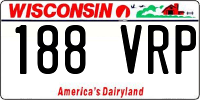 WI license plate 188VRP
