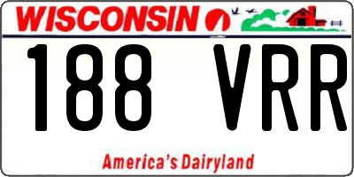 WI license plate 188VRR