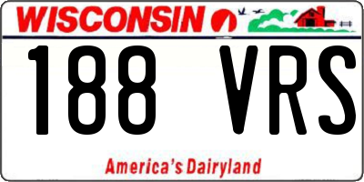 WI license plate 188VRS