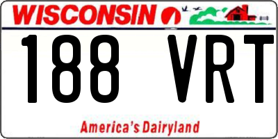 WI license plate 188VRT