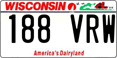 WI license plate 188VRW