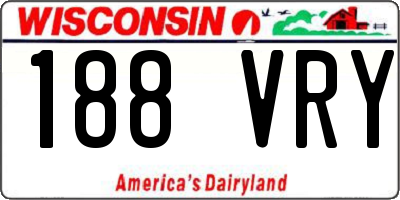 WI license plate 188VRY