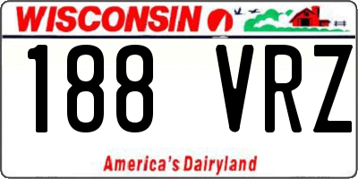 WI license plate 188VRZ