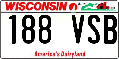 WI license plate 188VSB