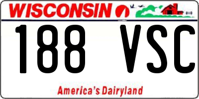 WI license plate 188VSC