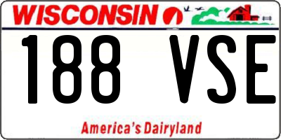 WI license plate 188VSE