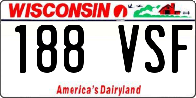 WI license plate 188VSF