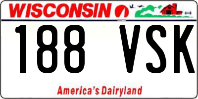 WI license plate 188VSK