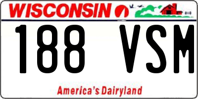 WI license plate 188VSM
