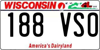 WI license plate 188VSO