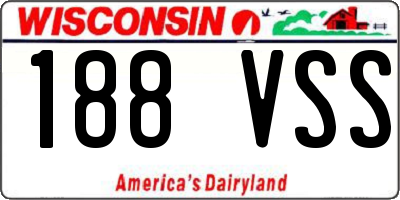 WI license plate 188VSS