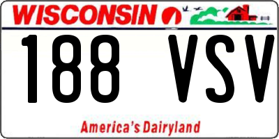 WI license plate 188VSV