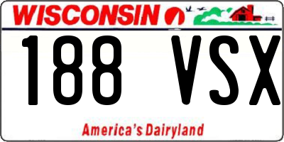 WI license plate 188VSX