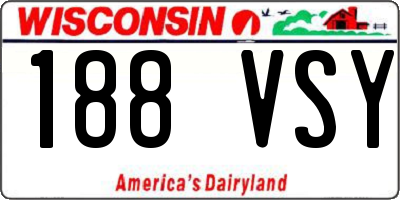 WI license plate 188VSY
