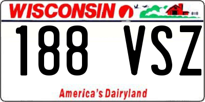 WI license plate 188VSZ