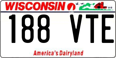 WI license plate 188VTE