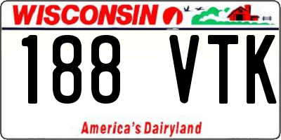 WI license plate 188VTK