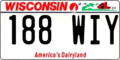 WI license plate 188WIY