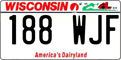 WI license plate 188WJF