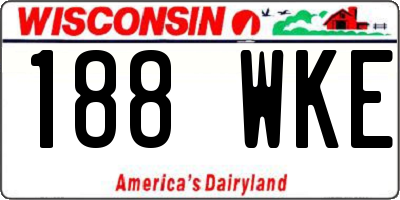 WI license plate 188WKE