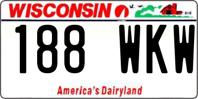 WI license plate 188WKW