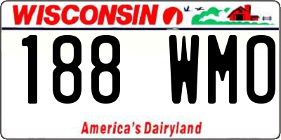 WI license plate 188WMO