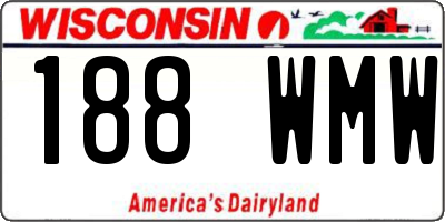 WI license plate 188WMW