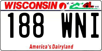 WI license plate 188WNI