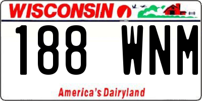 WI license plate 188WNM